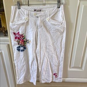 Stylish White Kids Casual Bottoms with Embroidery